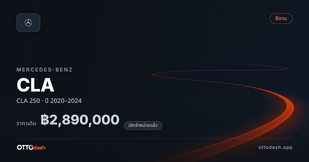 ราคา เบนซ์ ซีแอลเอ 250 ปี 2020–2024 (ยกเลิกแล้ว) สเปค ไทย