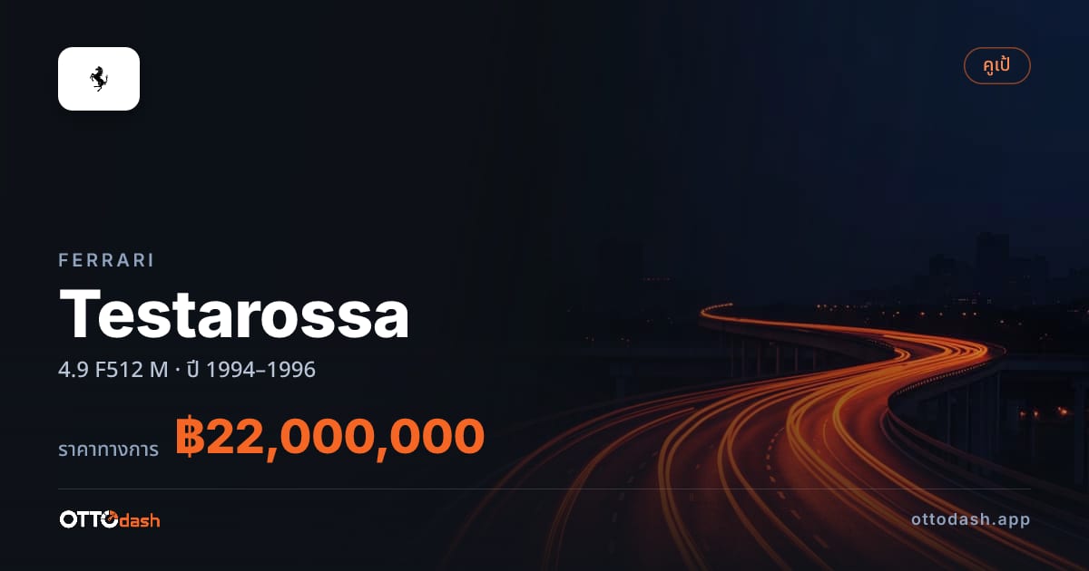 ราคา เฟอร์รารี Testarossa 4.9 F512 M ปี 1994–1996 สเปค ไทย