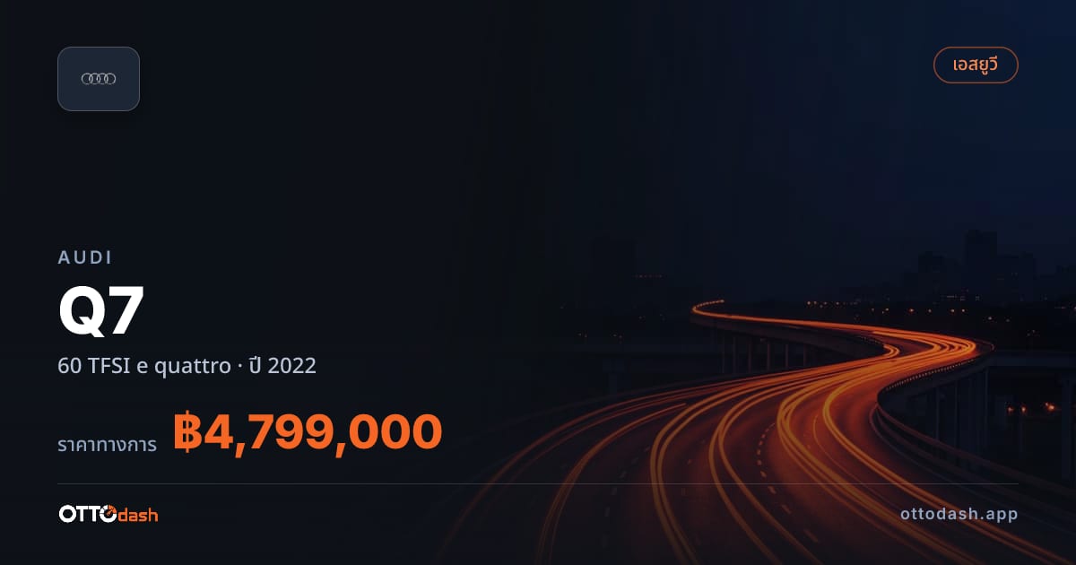 ราคา ออดี้ Q7 60 TFSI e quattro ปี 2022–ปัจจุบัน สเปค ไทย