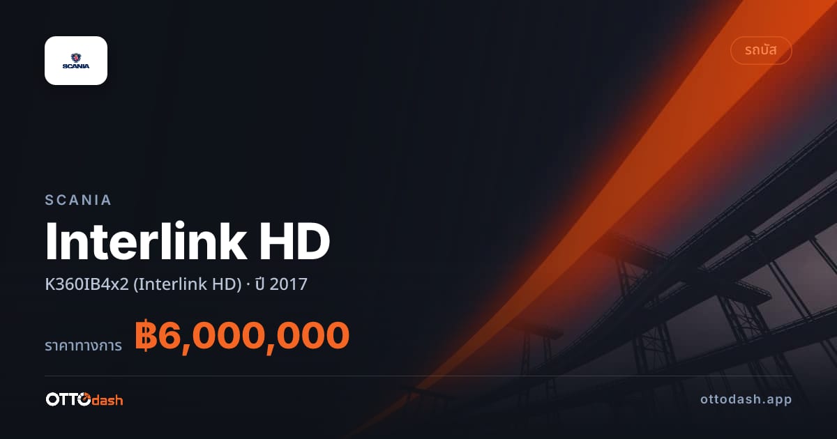 ราคา สแกนเนีย Interlink HD K360IB4x2 (Interlink HD) ปี 2017–ปัจจุบัน สเปค ไทย