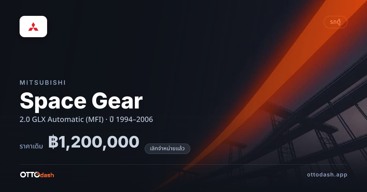 ราคา มิตซูบิชิ Space Gear 2.0 GLX Automatic (MFI) ปี 1994–2006 (ยกเลิกแล้ว) สเปค ไทย