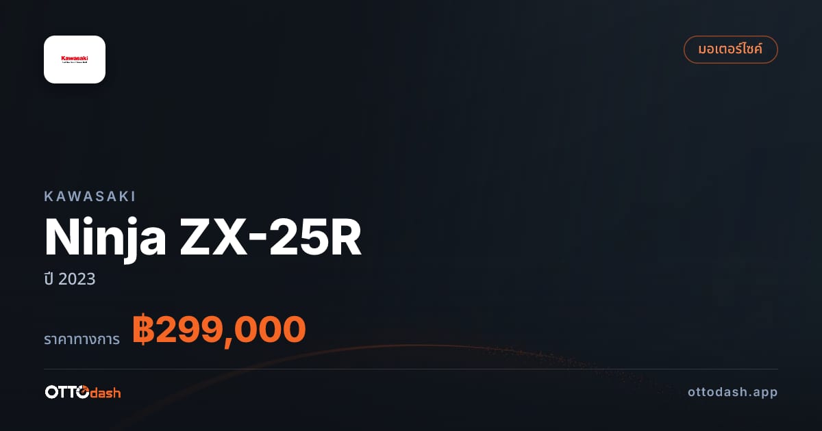 ราคา คาวาซากิ Ninja ZX-25R ปี 2023–ปัจจุบัน สเปค ไทย