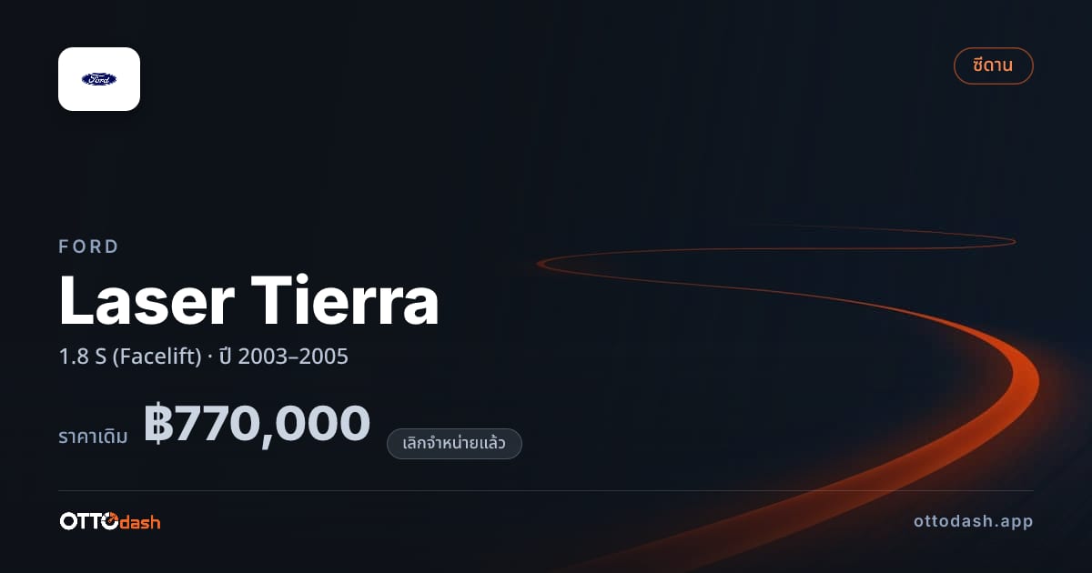 ราคา ฟอร์ด Laser Tierra 1.8 S (Facelift) ปี 2003–2005 (ยกเลิกแล้ว) สเปค ไทย