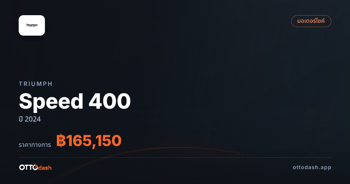ราคา ไทรอัมพ์ Speed 400 ปี 2024–ปัจจุบัน สเปค ไทย