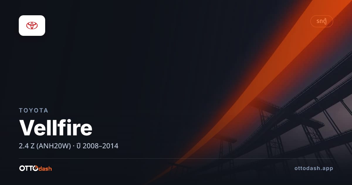 ราคา โตโยต้า เวลไฟร์ 2.4 Z (ANH20W) ปี 2008–2014 สเปค ไทย