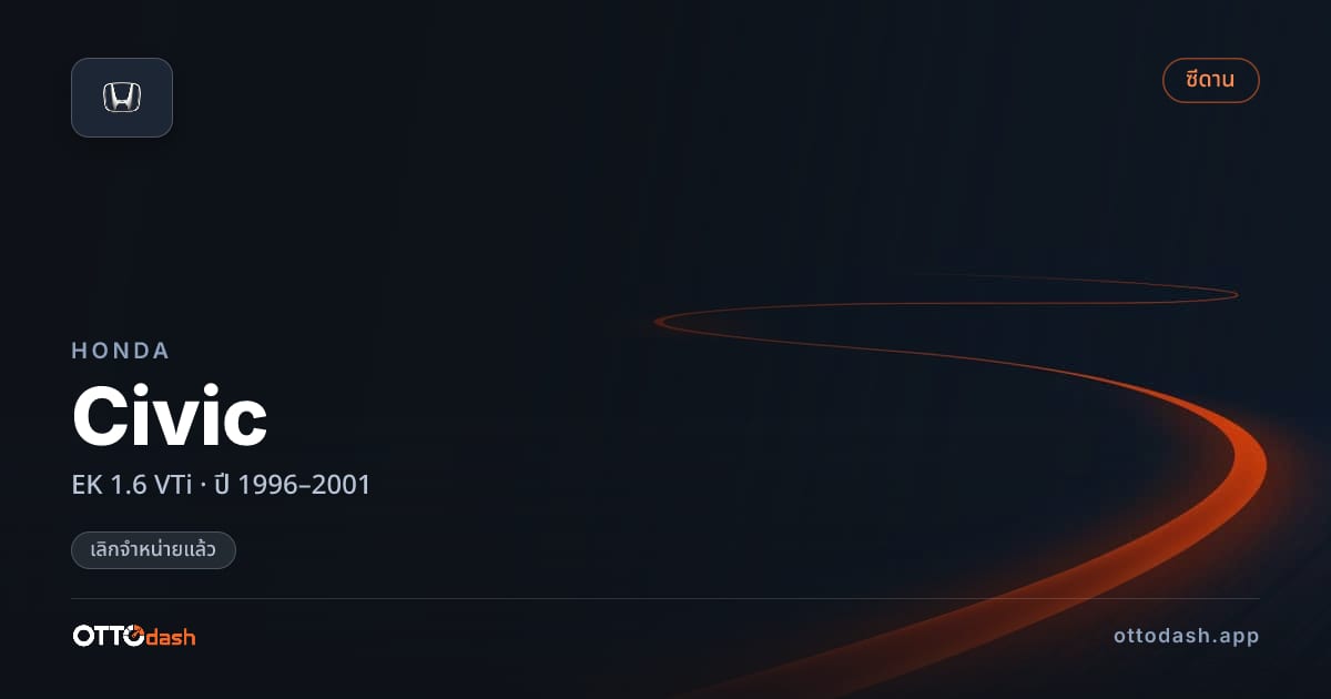 ราคา ฮอนด้า ซีวิค EK 1.6 VTi ปี 1996–2001 (ยกเลิกแล้ว) สเปค ไทย