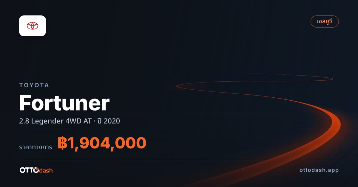 ราคา โตโยต้า Fortuner 2.8 Legender 4WD AT ปี 2020–ปัจจุบัน สเปค ไทย