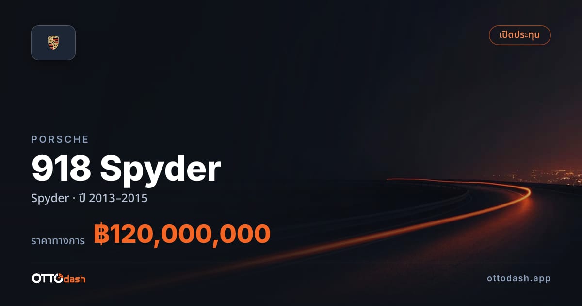 ราคา พอร์ช 918 สไปเดอร์ Spyder ปี 2013–2015 สเปค ไทย