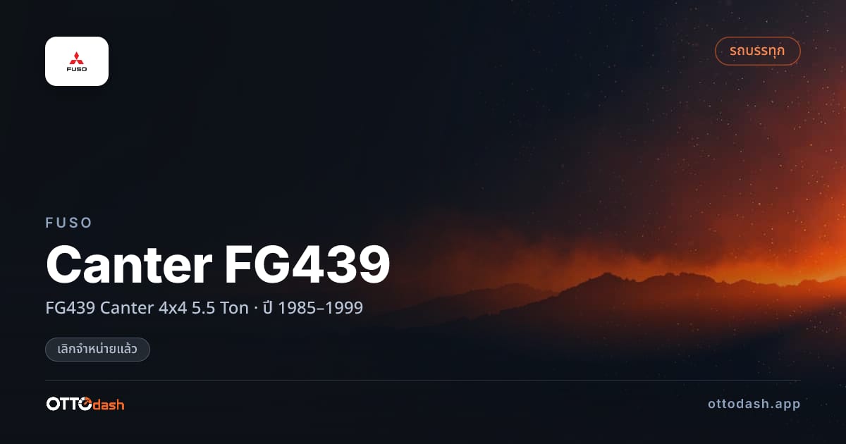ราคา ฟูโซ Canter FG439 FG439 Canter 4x4 5.5 Ton ปี 1985–1999 (ยกเลิกแล้ว) สเปค ไทย