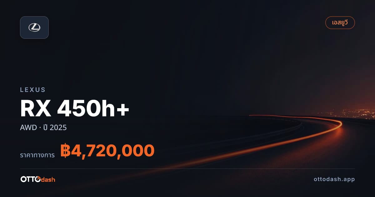 ราคา เล็กซัส RX 450h+ AWD ปี 2025–ปัจจุบัน สเปค ไทย