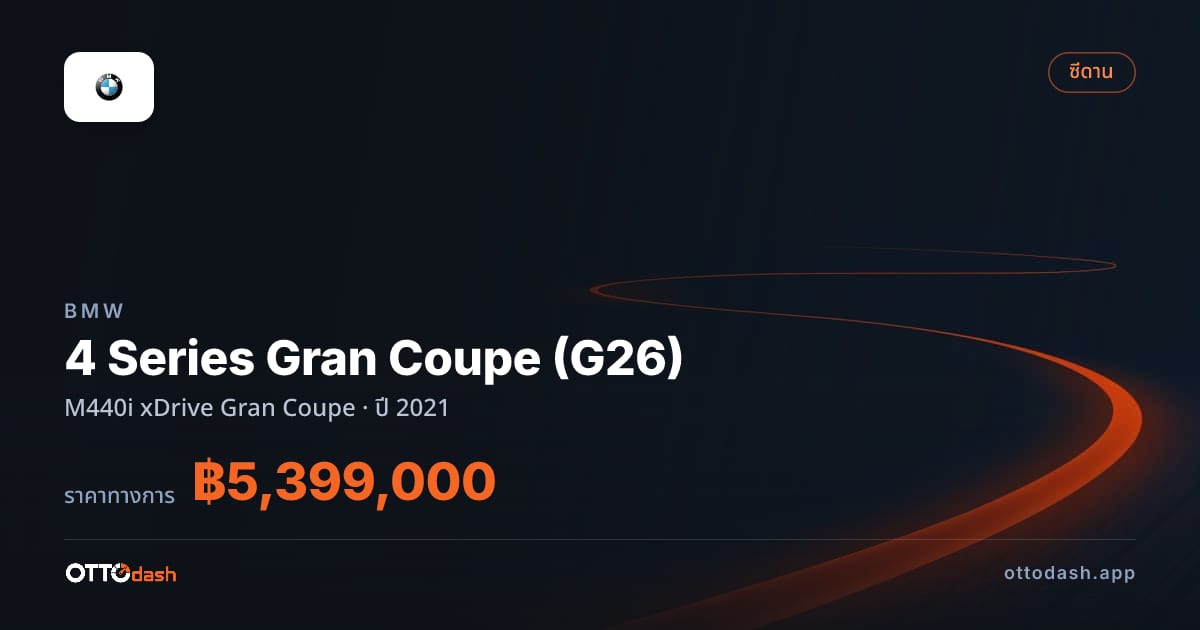 ราคา บีเอ็มดับบลิว 4 Series Gran Coupe (G26) M440i xDrive Gran คูเป ปี 2021 สเปค ไทย