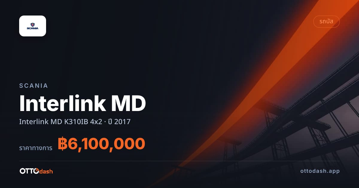 ราคา สแกนเนีย Interlink MD K310IB 4x2 ปี 2017–ปัจจุบัน สเปค ไทย