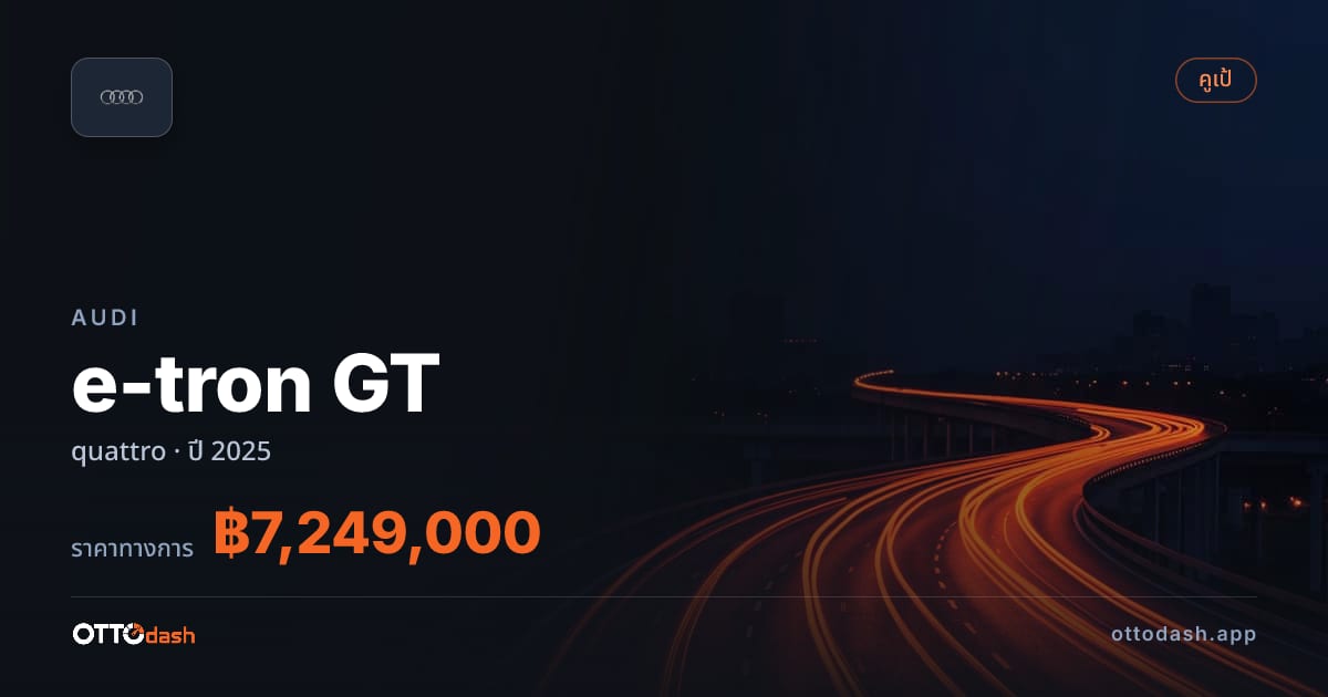 ราคา ออดี้ e-tron GT quattro ปี 2025–ปัจจุบัน สเปค ไทย