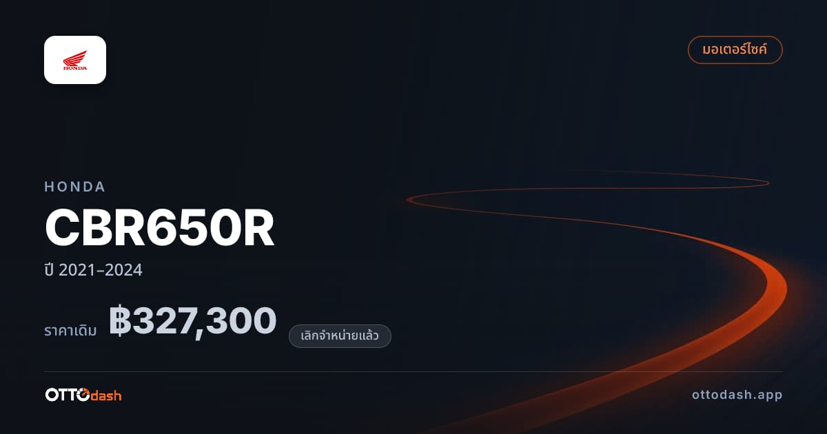 ราคา ฮอนด้า CBR650R ปี 2021–2024 (ยกเลิกแล้ว) สเปค ไทย