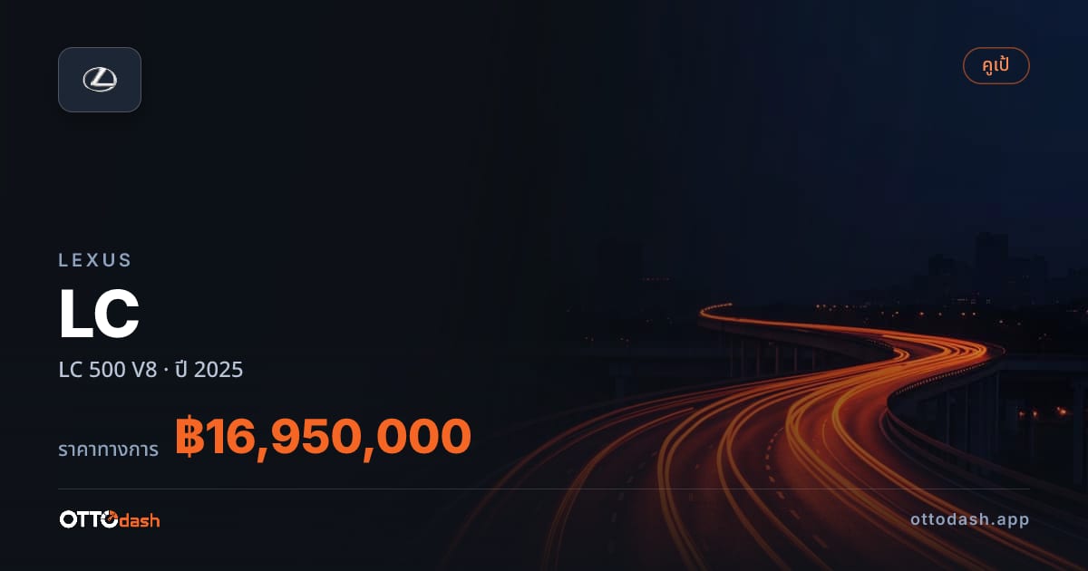 ราคา เล็กซัส แอลซี 500 V8 ปี 2025–ปัจจุบัน สเปค ไทย