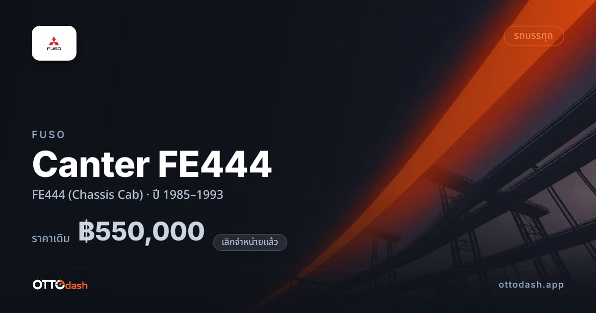 ราคา ฟูโซ Canter FE444 FE444 (Chassis Cab) ปี 1985–1993 (ยกเลิกแล้ว) สเปค ไทย