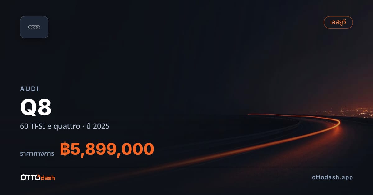 ราคา ออดี้ Q8 60 TFSI e quattro ปี 2025–ปัจจุบัน สเปค ไทย