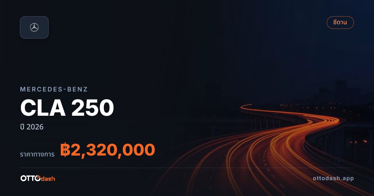 ราคา เบนซ์ CLA 250 ปี 2026–ปัจจุบัน สเปค ไทย