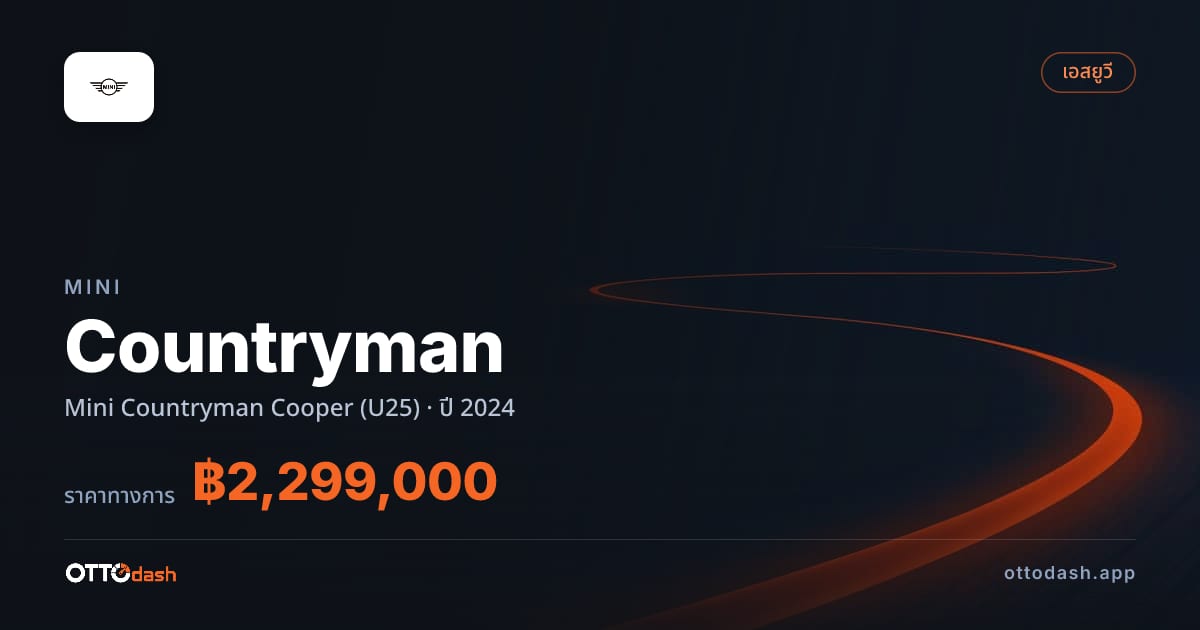 ราคา มินิ คันทรีแมน Mini Countryman Cooper (U25) ปี 2024–ปัจจุบัน สเปค ไทย