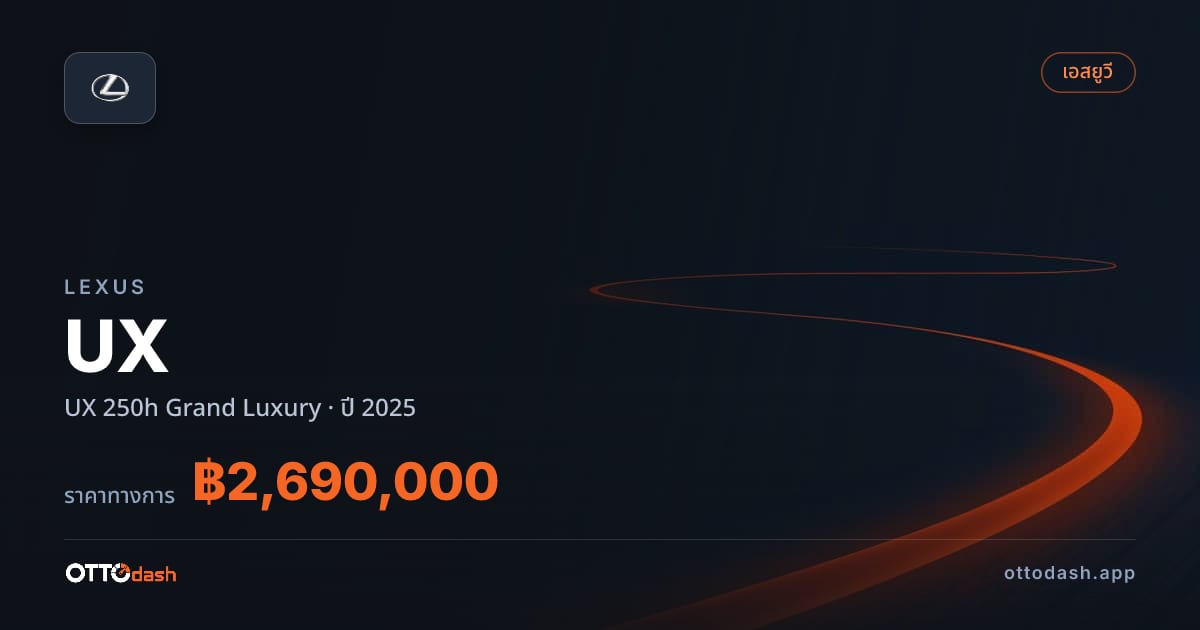 ราคา เล็กซัส ยูเอ็กซ์ 250h Grand ลักชูรี่ ปี 2025–ปัจจุบัน สเปค ไทย