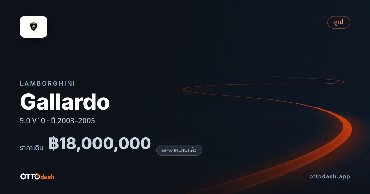 ราคา ลัมโบ กายาร์โด 5.0 V10 ปี 2003–2005 (ยกเลิกแล้ว) สเปค ไทย