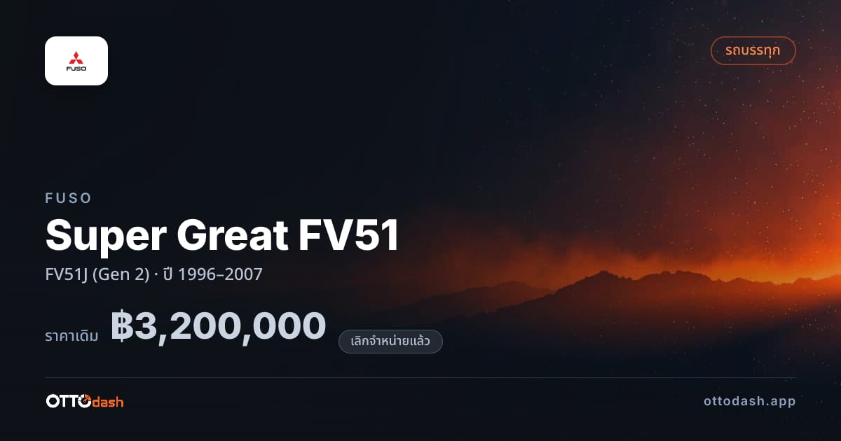 ราคา ฟูโซ Super Great FV51 FV51J (Gen 2) ปี 1996–2007 (ยกเลิกแล้ว) สเปค ไทย