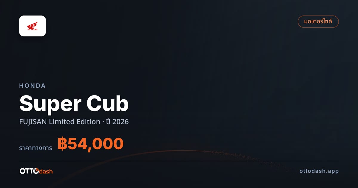 ราคา ฮอนด้า ซูเปอร์คับ FUJISAN Limited Edition ปี 2026–ปัจจุบัน สเปค ไทย