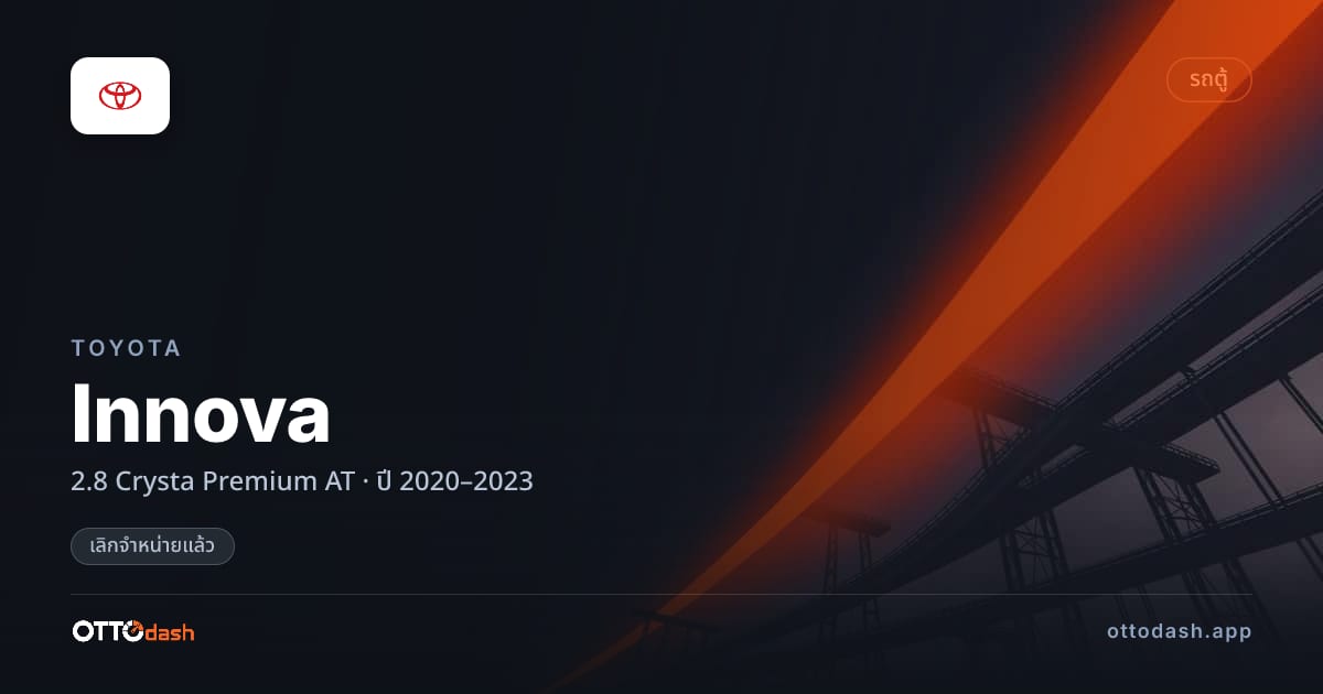 ราคา โตโยต้า อินโนวา 2.8 Crysta Premium AT ปี 2020–2023 (ยกเลิกแล้ว) สเปค ไทย