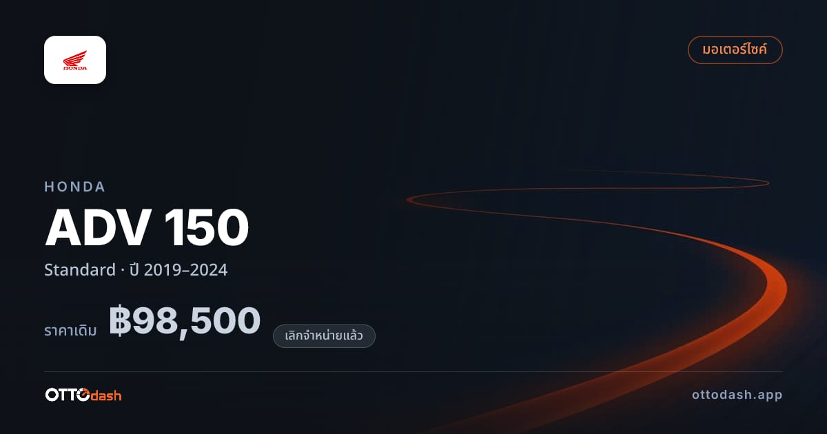 ราคา ฮอนด้า ADV 150 Standard ปี 2019–2024 (ยกเลิกแล้ว) สเปค ไทย