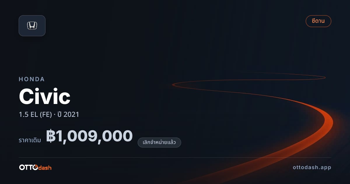 ราคา ฮอนด้า ซีวิค 1.5 EL (FE) ปี 2021 (ยกเลิกแล้ว) สเปค ไทย