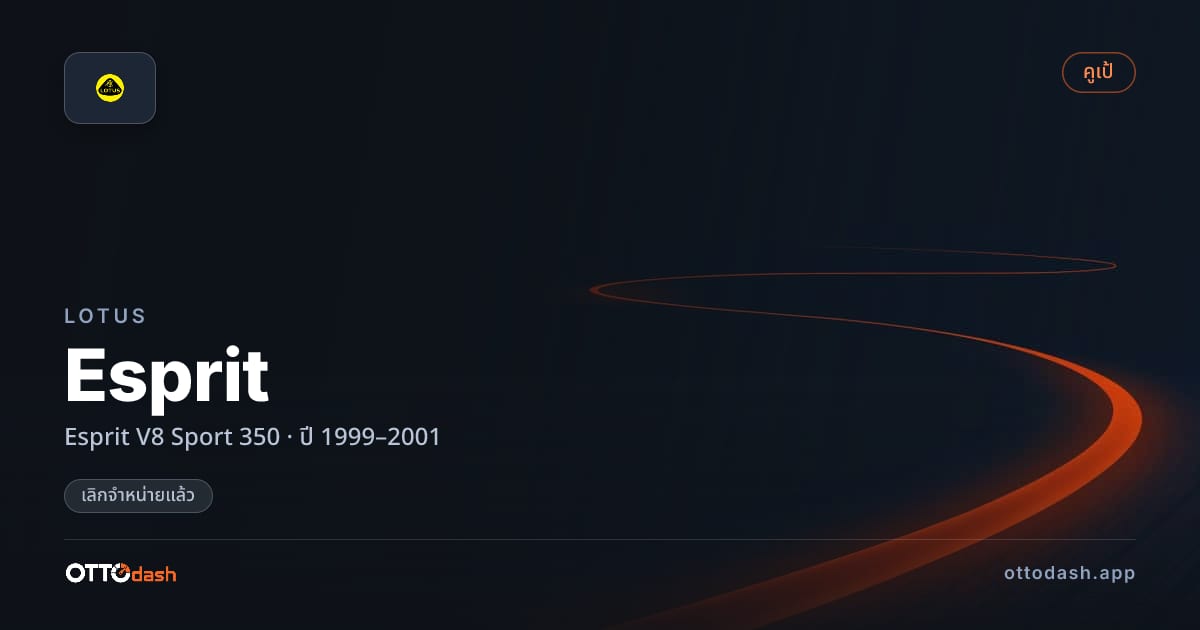 ราคา โลตัส เอสปรี V8 สปอร์ต 350 ปี 1999–2001 (ยกเลิกแล้ว) สเปค ไทย