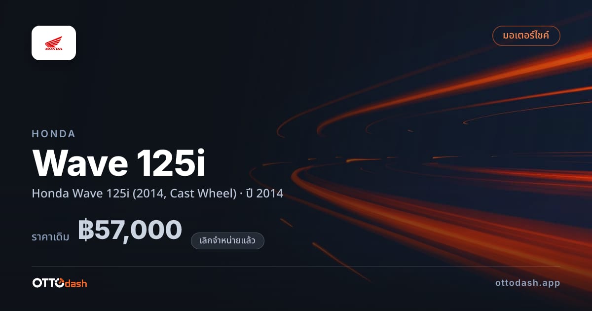 ราคา Honda Wave 125i Honda Wave 125i (2014, Cast Wheel) ปี 2014 (ยกเลิกแล้ว) สเปค ไทย