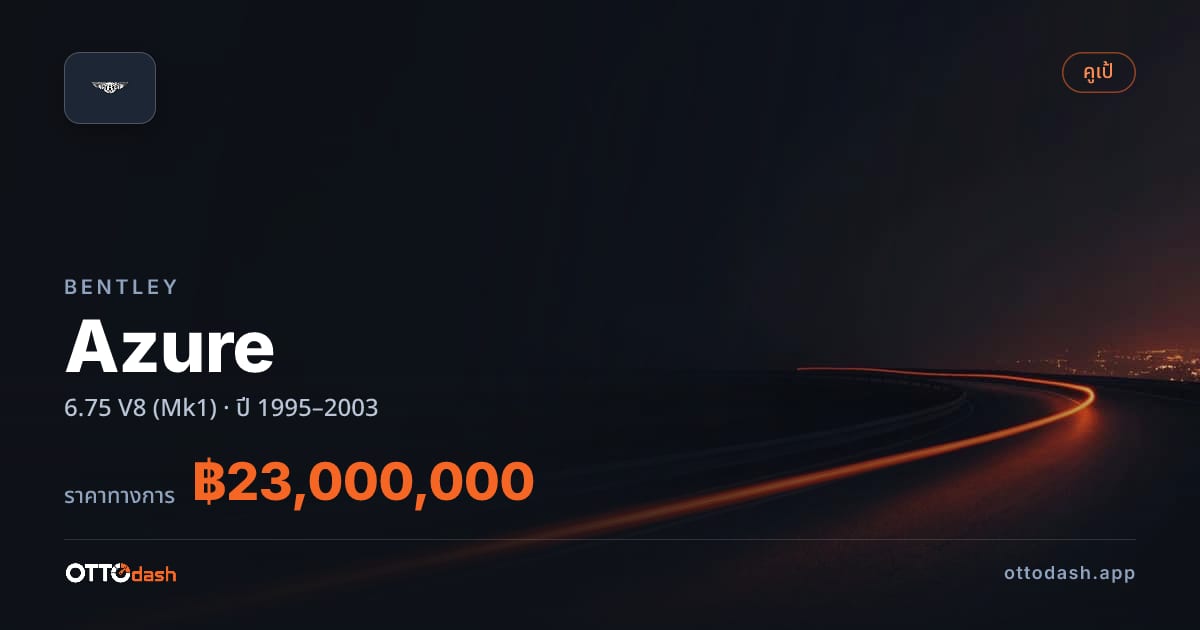 ราคา เบนลีย์ Azure 6.75 V8 (Mk1) ปี 1995–2003 สเปค ไทย