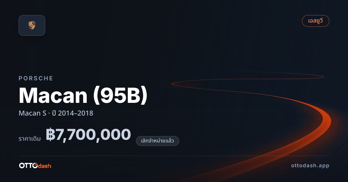 ราคา พอร์ช Macan (95B) Macan S ปี 2014–2018 (ยกเลิกแล้ว) สเปค ไทย
