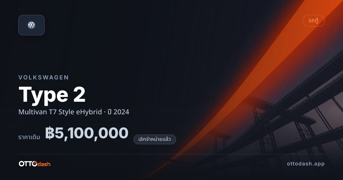 ราคา โฟล์ค คอมบิ Multivan T7 สไตล์ eHybrid ปี 2024 (ยกเลิกแล้ว) สเปค ไทย