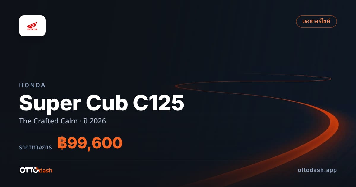 ราคา Honda Super Cub C125 The Crafted Calm ปี 2026–ปัจจุบัน สเปค ไทย