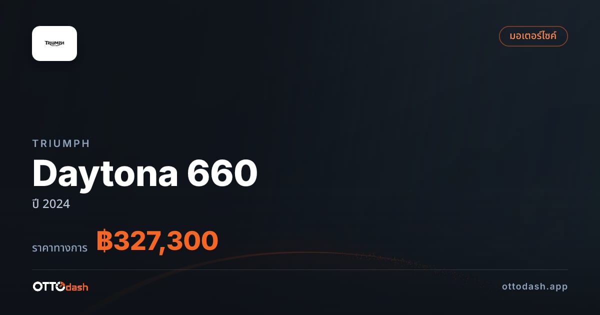 ราคา ไทรอัมพ์ Daytona 660 ปี 2024–ปัจจุบัน สเปค ไทย