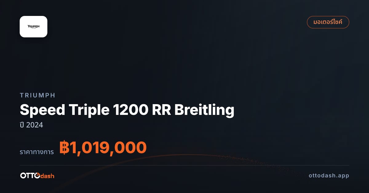 ราคา Triumph Speed Triple 1200 RR Breitling ปี 2024 สเปค ไทย