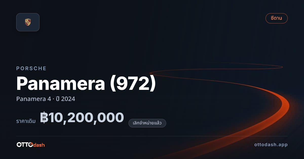 ราคา พอร์ช พานาเมรา Panamera 4 ปี 2024 (ยกเลิกแล้ว) สเปค ไทย