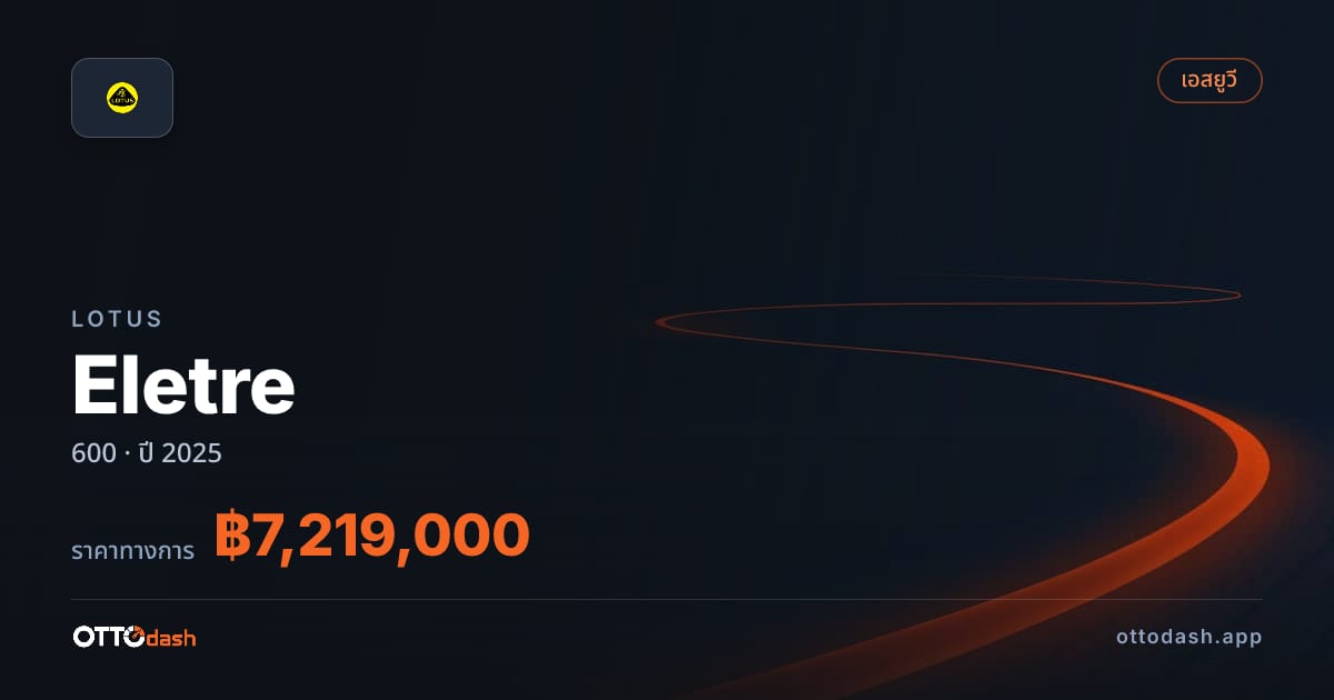 ราคา โลตัส Eletre 600 ปี 2025–ปัจจุบัน สเปค ไทย