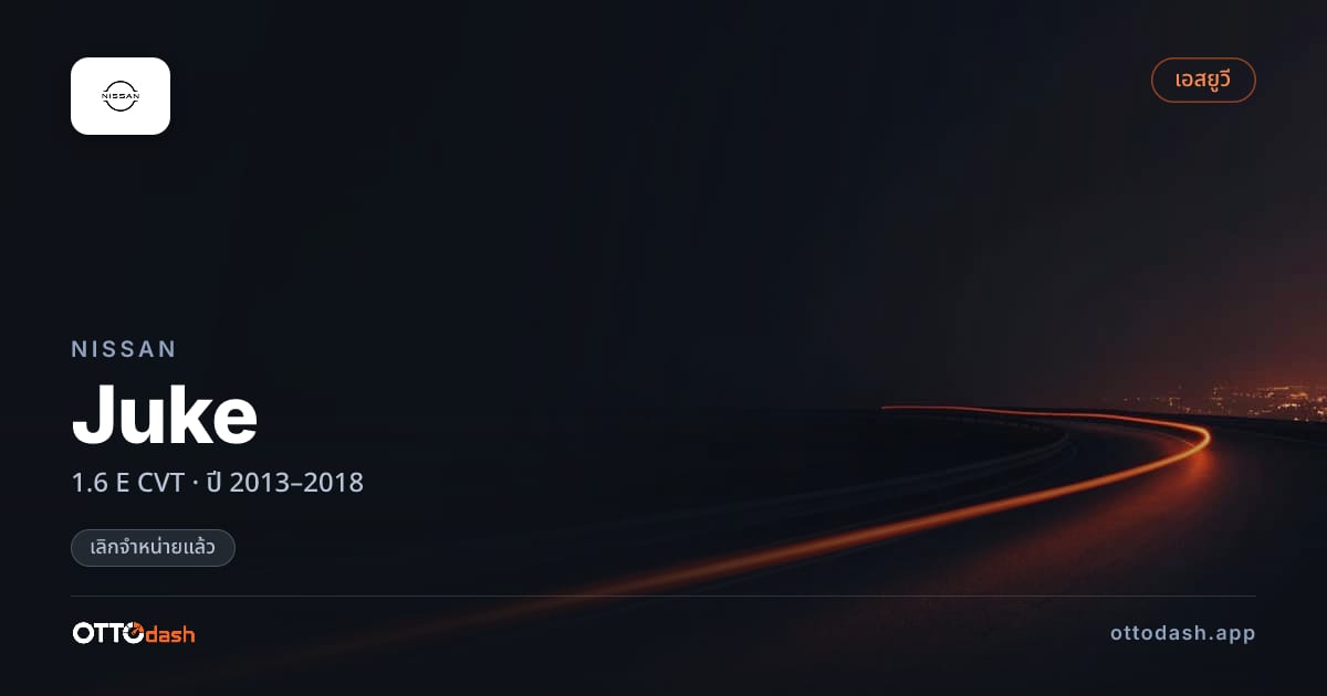 ราคา นิสสัน จู๊ค 1.6 E CVT ปี 2013–2018 (ยกเลิกแล้ว) สเปค ไทย