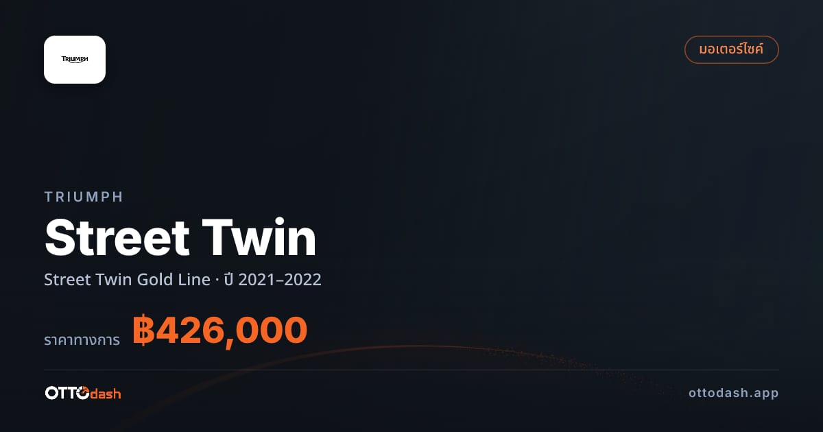 ราคา ไทรอัมพ์ Street Twin Gold Line ปี 2021–2022 สเปค ไทย