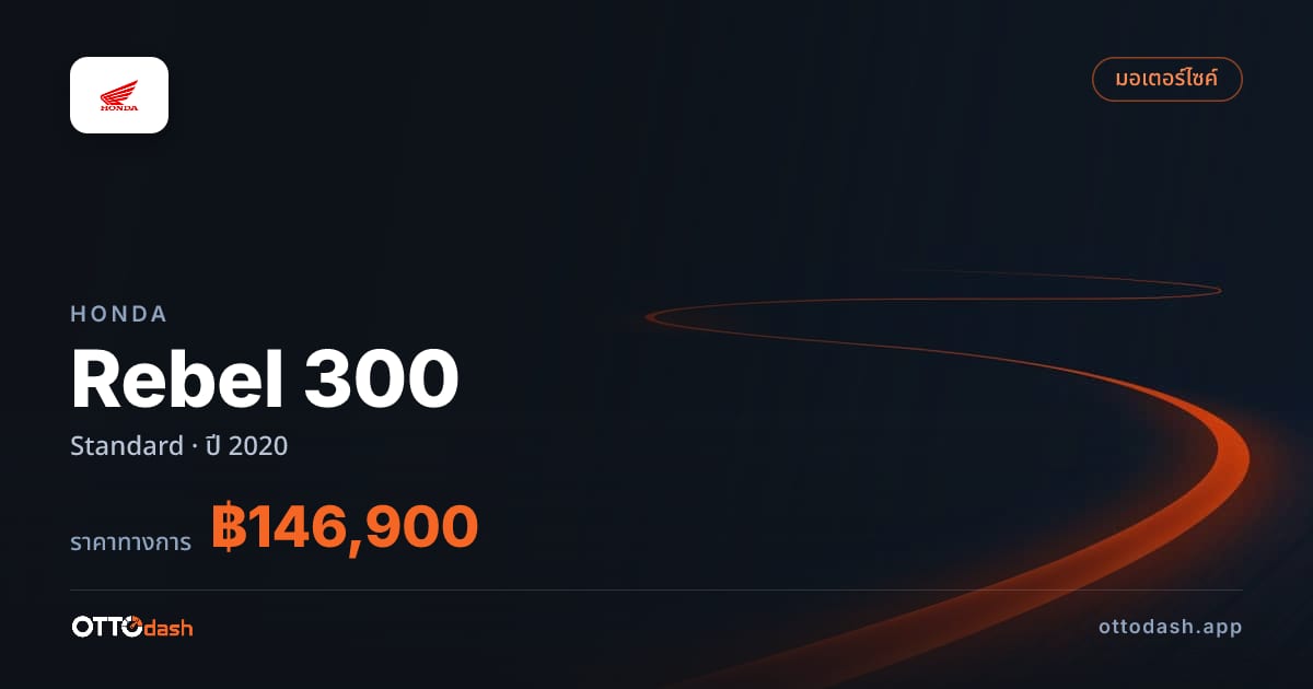 ราคา ฮอนด้า Rebel 300 Standard ปี 2020–ปัจจุบัน สเปค ไทย