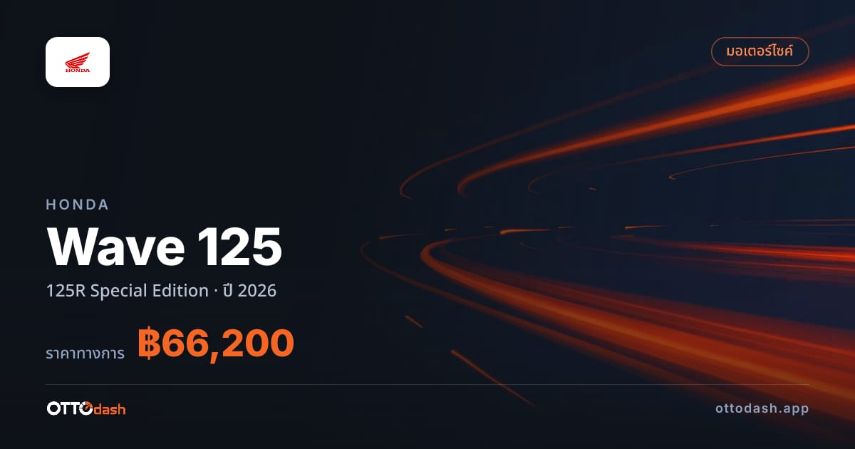 ราคา ฮอนด้า เวฟ 125 125R Special Edition ปี 2026–ปัจจุบัน สเปค ไทย